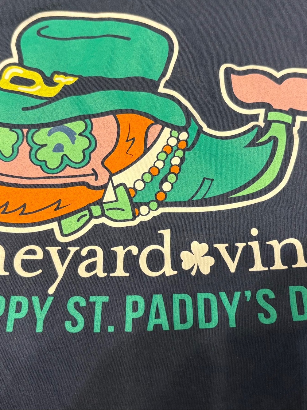 Vineyard Vines Navy Tee with White Logo